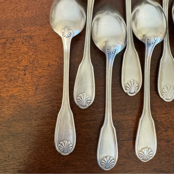 10 SAGLIER FRERES SilverPlated SPOONS - Shell Tip Design - Pattern Name S1F3 - Picture 9 of 16
